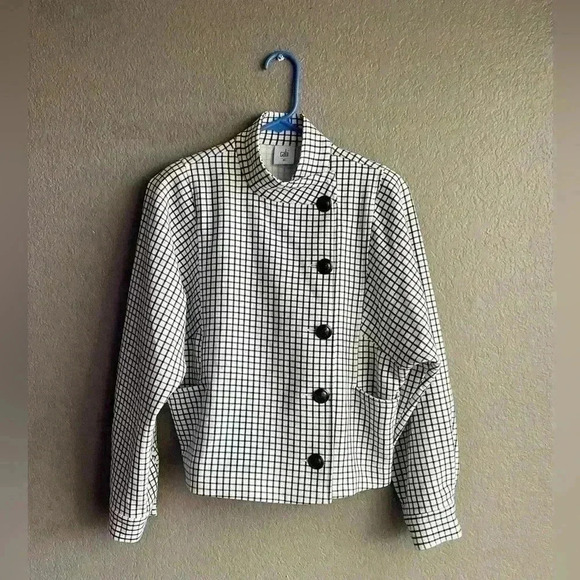 Cabi Black White Windowpane Blazer Jacket size XS - Picture 3 of 8
